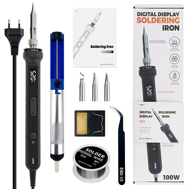 Electronics And Gadgets - 100W Digital Soldering Iron Kit Adjustable‑Temperature