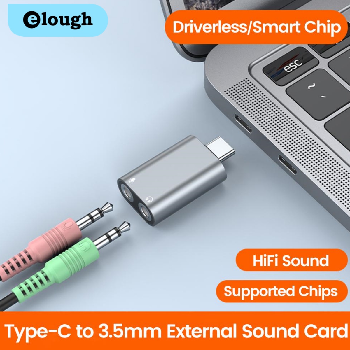 Usb Sound Card External - Elough Type C To 3.5mm External