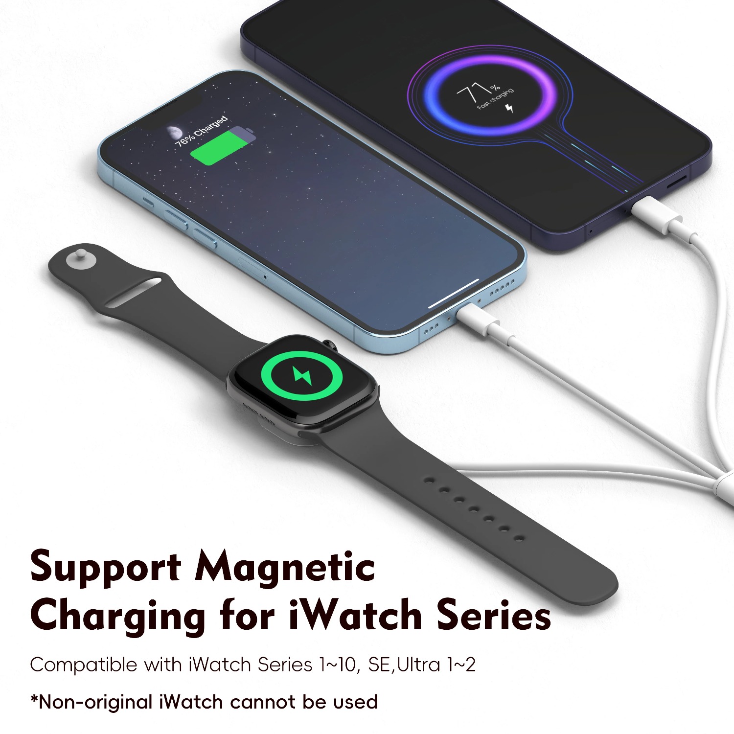 3 in 1  Magnetic Watch Charger - Magnetic Charging Cable ulasan dan harga